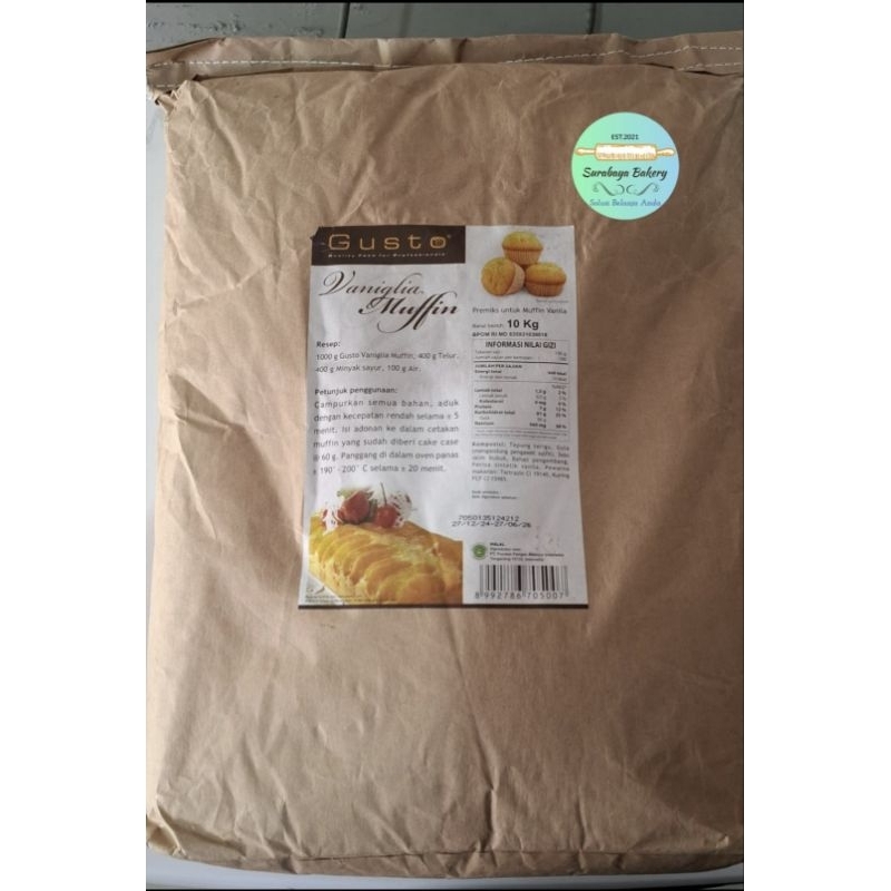 

Tepung Muffin Vanila/Gusto Vaniglia Muffin 10kg