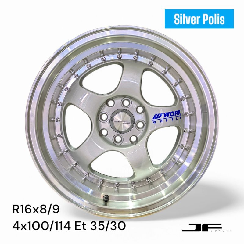 Velg Work Meister R16 pcd 4 x 100/114 lebar 8/9 et 35/30