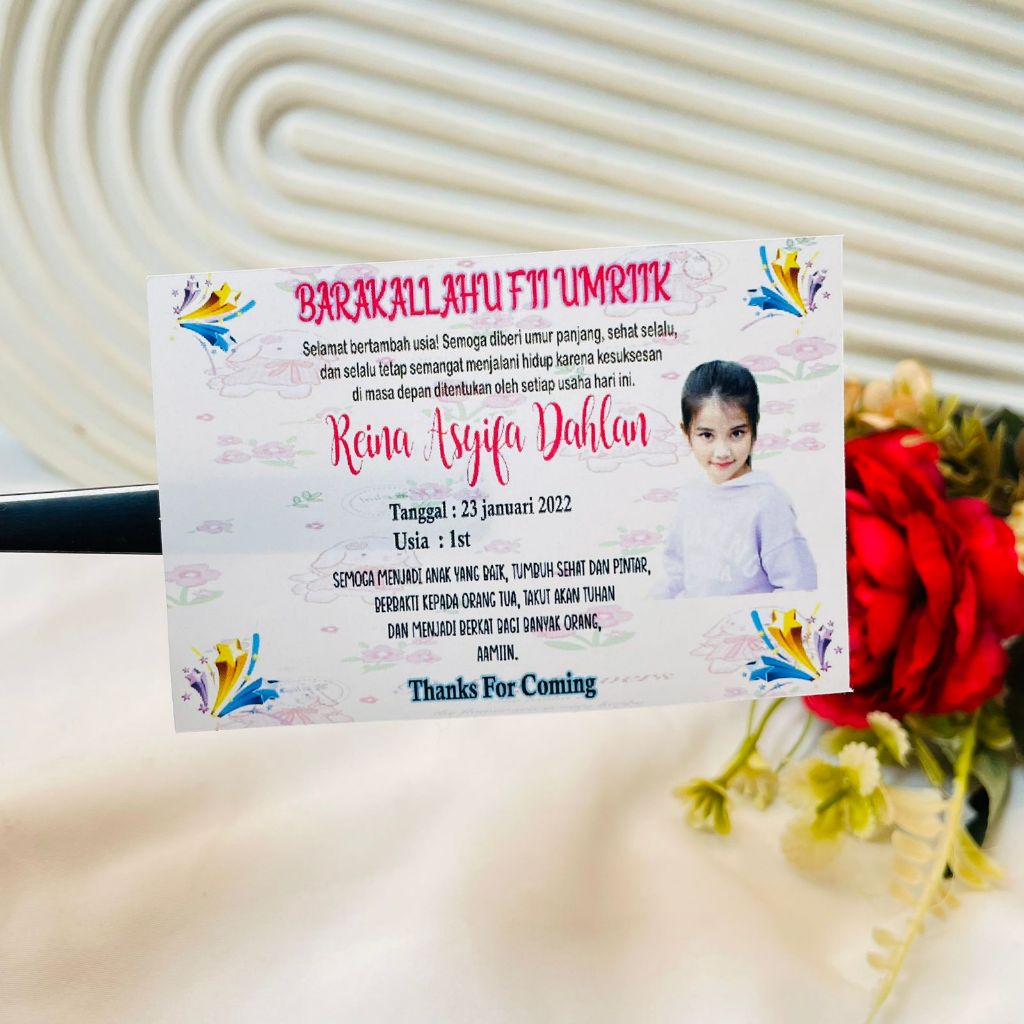 

Threemind Sticker Label Hampers Ulang Tahun Persegi Stiker Undangan Birthday Ultah Anak Print Custom