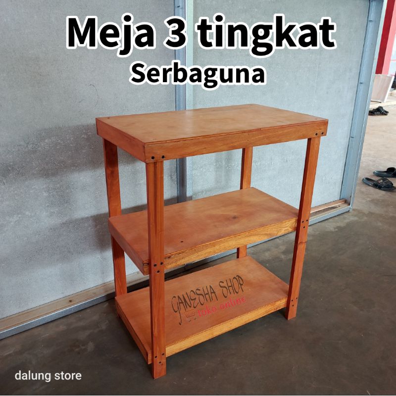 meja kayu 3 susun meja dispenser meja kompor meja aquarium meja minimalis dapur jualan aesthetic kec