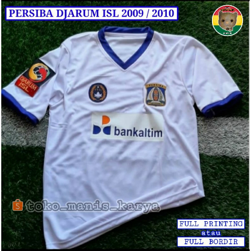 Jersey PERSIBA Balikpapan AWAY Liga JARUM ISL 2009 / 2010 Putih FULL PRINTING atau FULL BORDIR Retro