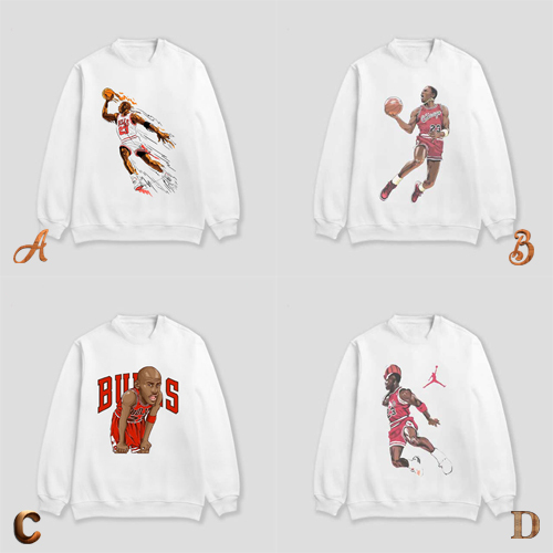 READY STOCK | LANGSUNG ORDER AJA | Sweater Michael Jordan Crewneck Putih Casual 100% Cotton Black | 