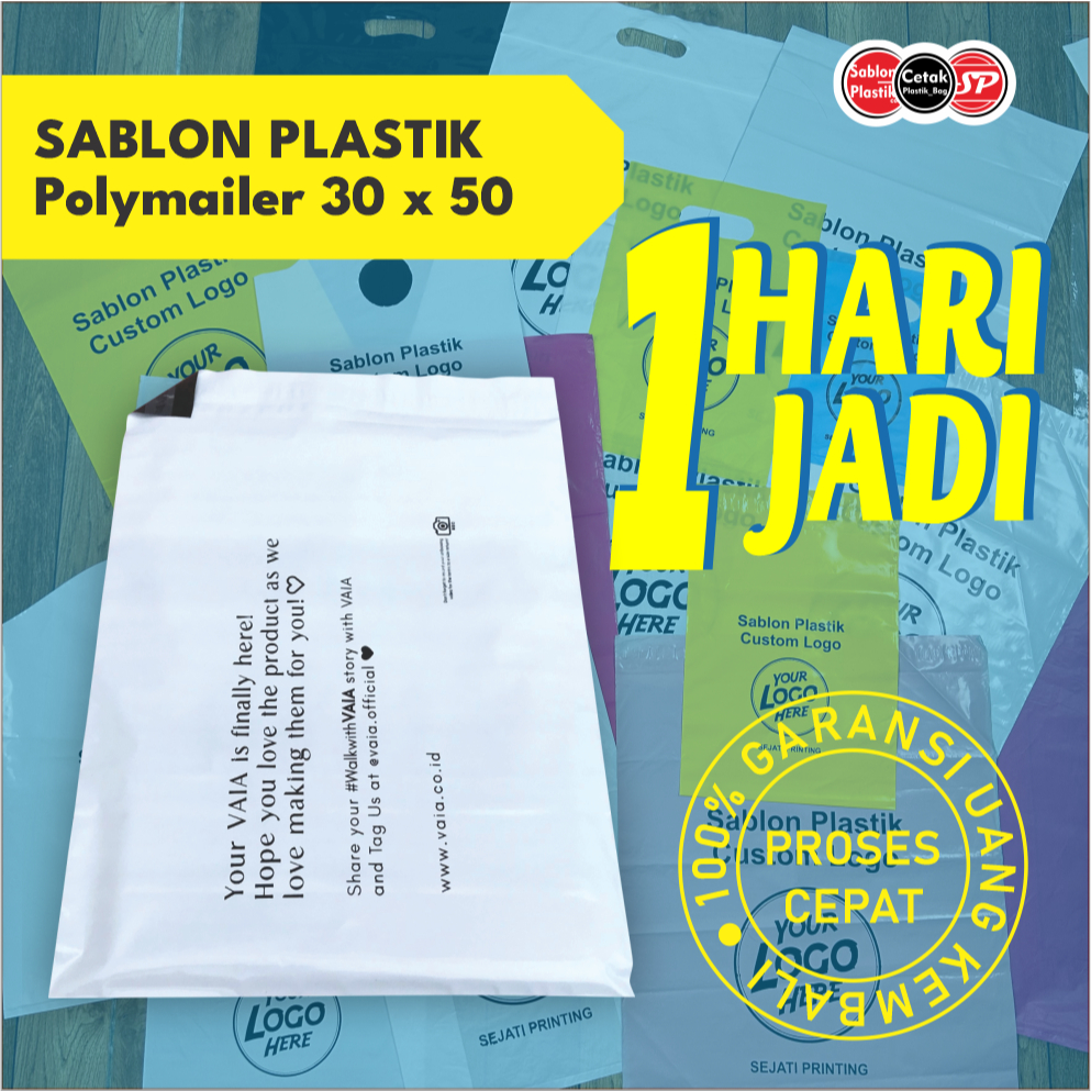 

(Isi 100pcs) Sablon Plastik Packing Olshop Uk. 35cm x 50cm, Plastik Packing - POLYMAILER