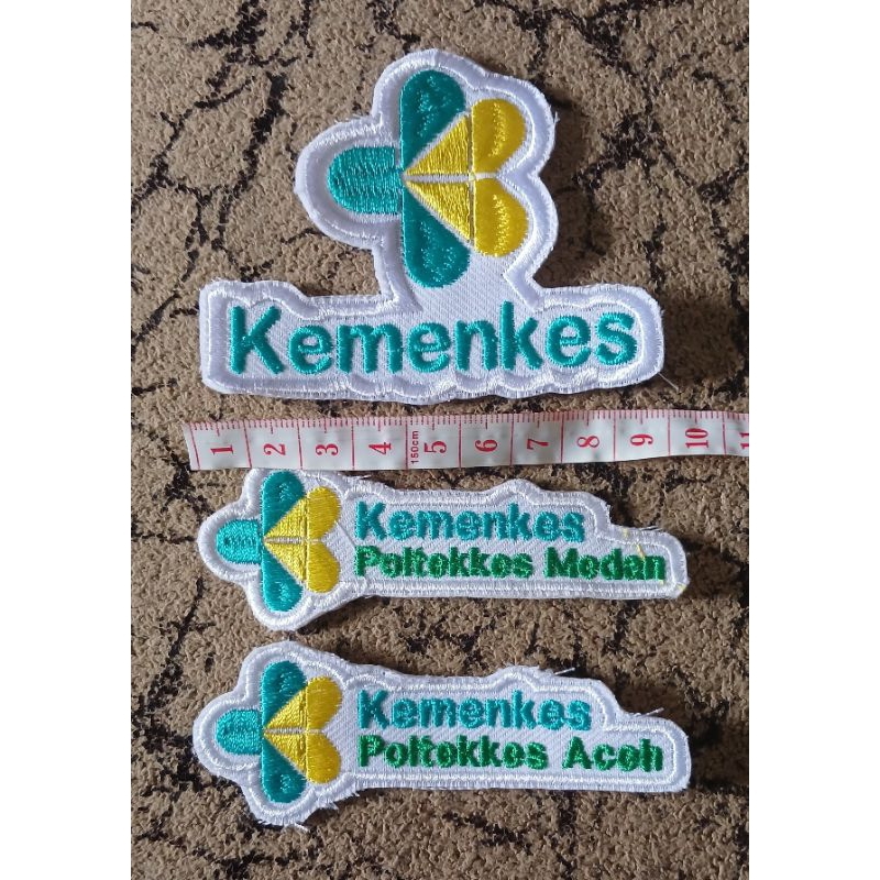 BADGE LOGO KEMENKES POLTEKKES MEDAN POLTEKKES ACEH BORDIR