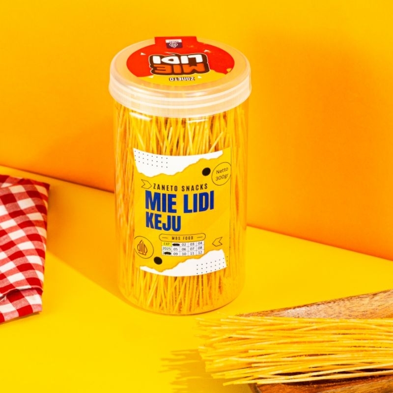 

RB Zaneto Mie Lidi Toples Rasa Keju dan Balado - Kemasan 330gr Cemilan Gurih Renyah dan Nikmat,