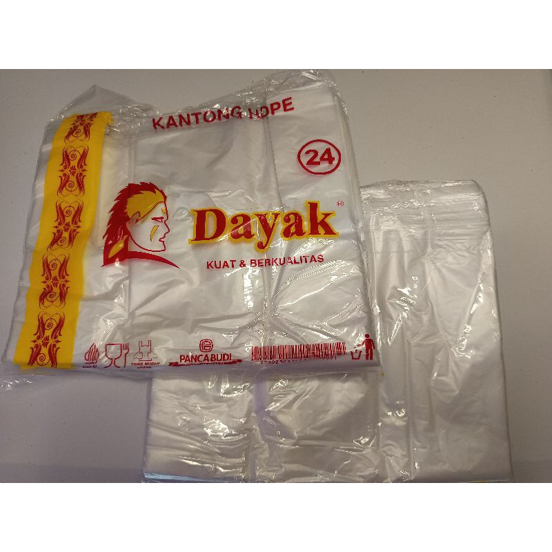 Kantong Plastik Hd Bening Dayak Ukuran 24cm