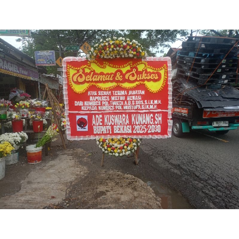 Karangan Bunga Selamat | toko bunga cikarang | karangan bunga pelantikan | toko karangan bunga bekas