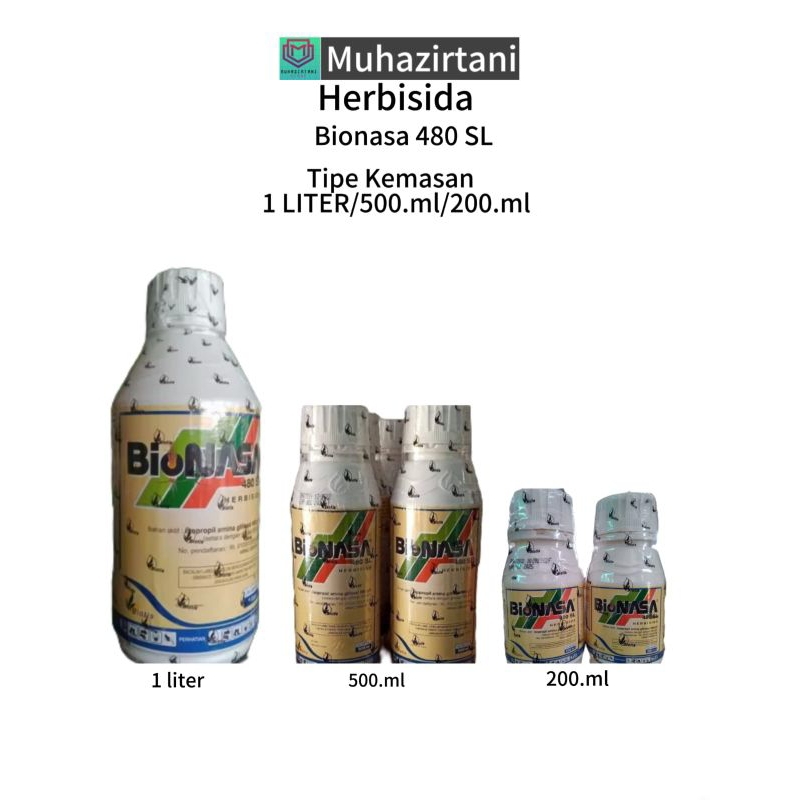 Obat Pembasmi Rumput BIONASA Herbisida 480 SL Tersedia Kemasan 1.liter/500.ml/200.ml