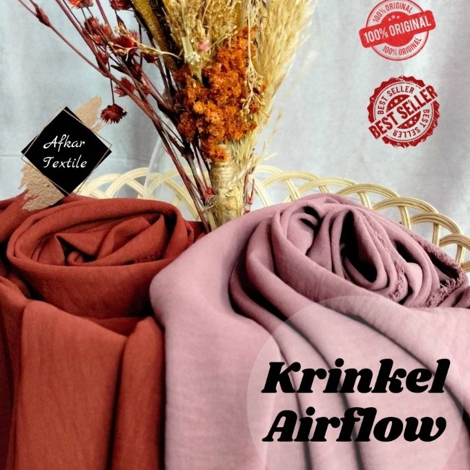 AIRFLOW Kain Katun Rayon Krinkle Polos  Rayon Crinkle Premium  Cey Airflow Original by Goldeo