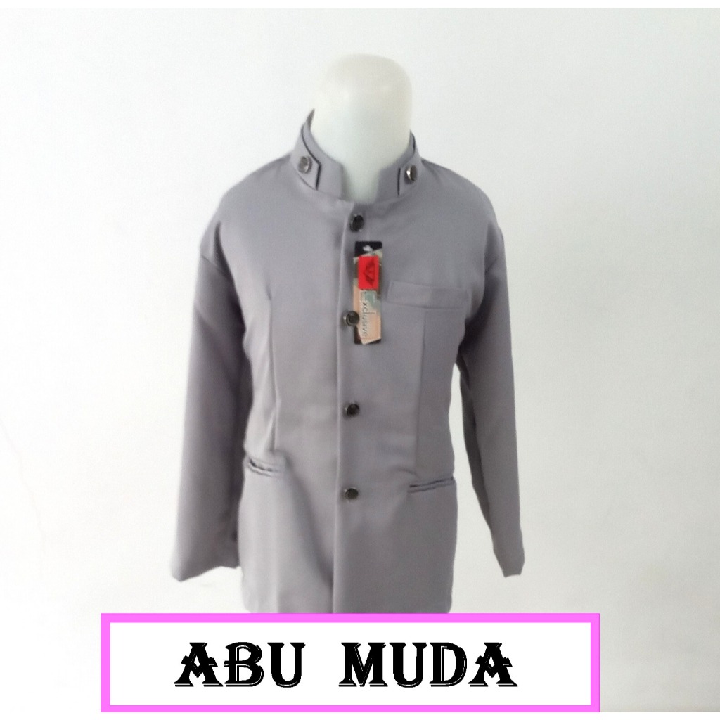 Jasko Atasan Anak Pakaian Muslim Anak Pria Baju Anak Jas Koko Anak 7-8-9-10-11-12 Tahun Hitam Putih