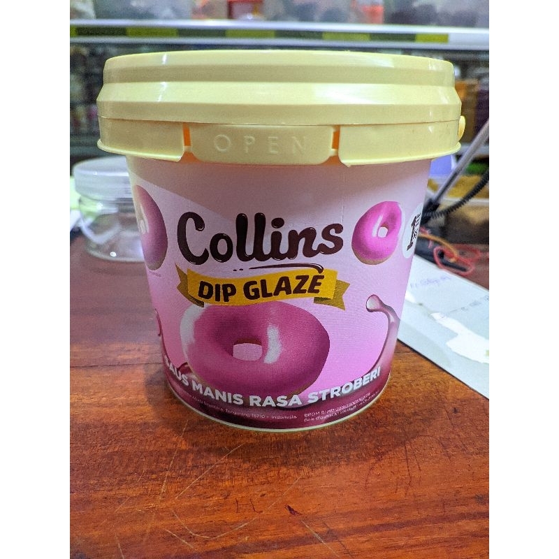 

DIP GLAZE COLLINS STRAWBERRY topping donat 1KG