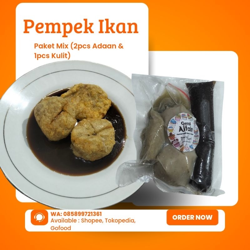 

Pempek Palembang Mix (Adaan 2PCS & Kulit 1PCS)