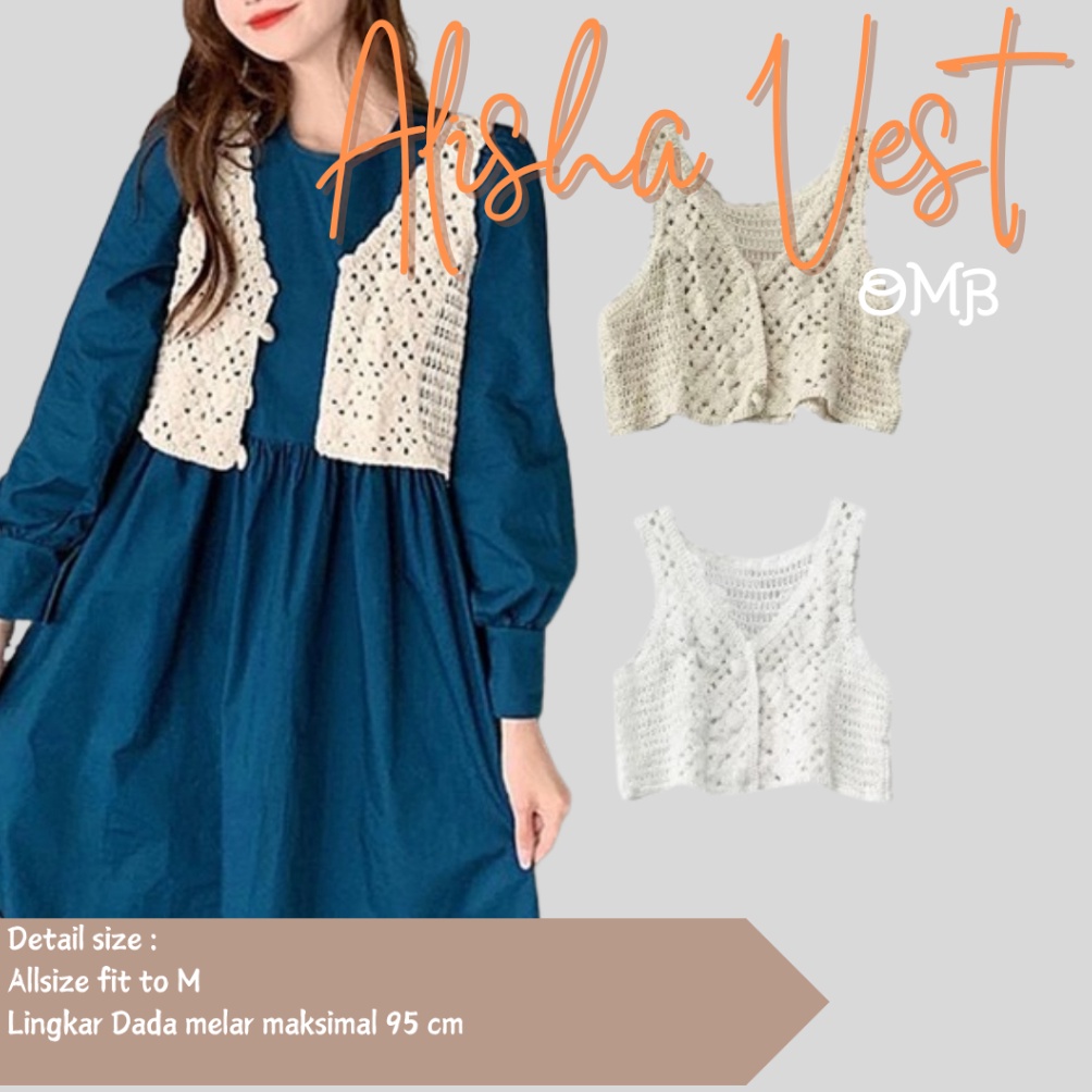 ALISHA VEST RAJUT Vest Crop Top Rajut Serut OMB