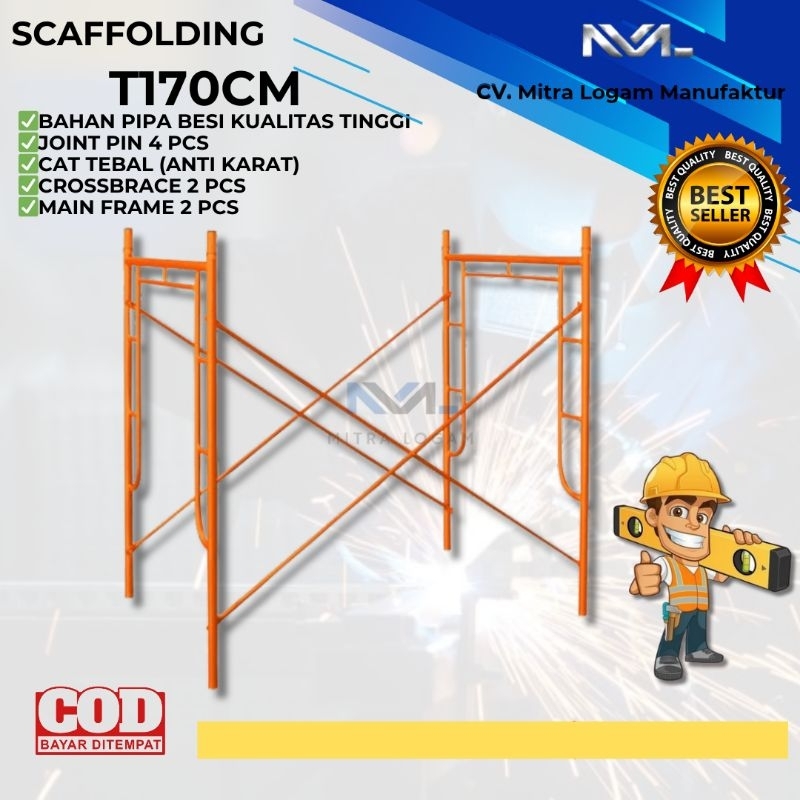 SCAFFOLDING TINGGI 170CM MURAH DAN BERKUALITAS | 1Set Scaffolding T170cm |