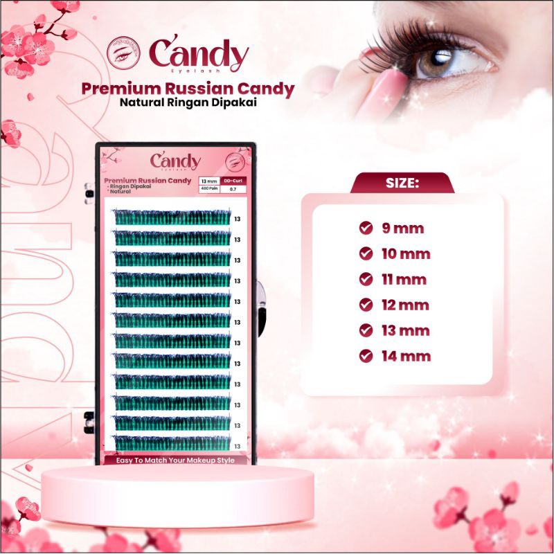 Candy Eyelash DD-CURL RUSSIAN Bulu Mata Palsu Water Proof