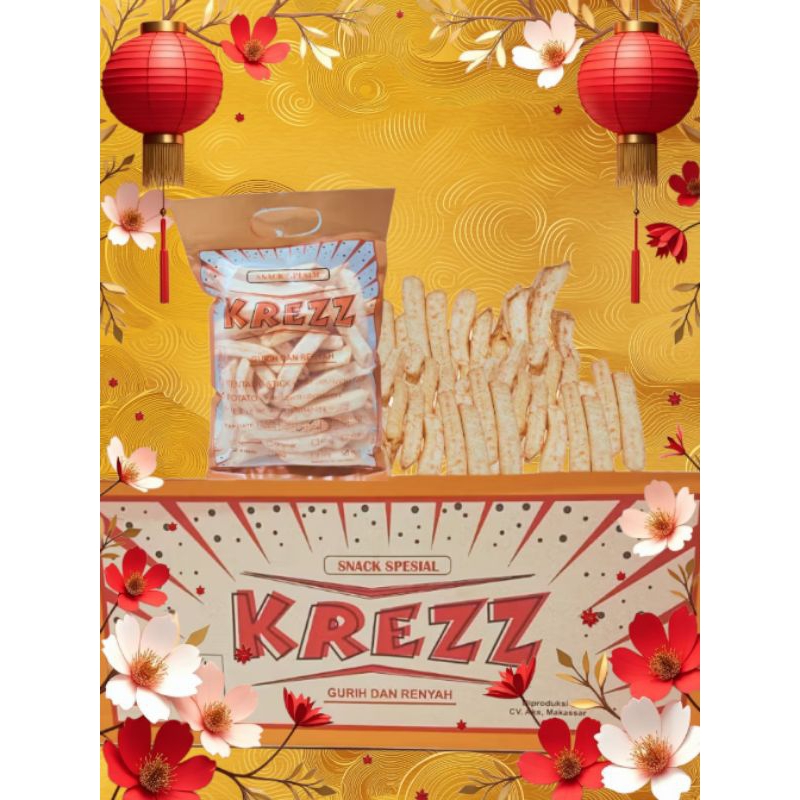 

kerupuk kemasan krezz potato renyah 80 gram