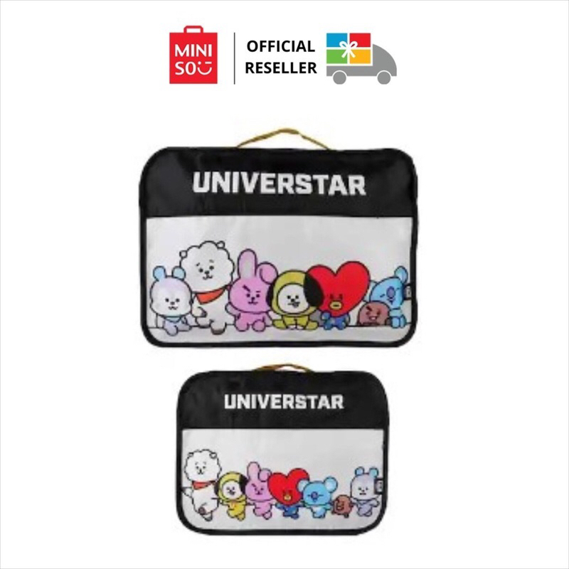 Miniso BT21 Travel Clothes Bag 2pcs / Tas travel tas baju anti air