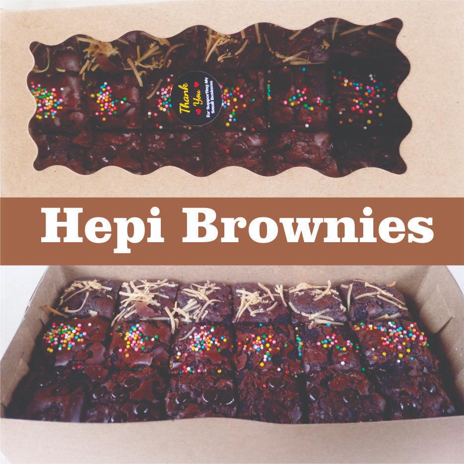 

Brownies sekat ukuran sedang Hepi Brownies