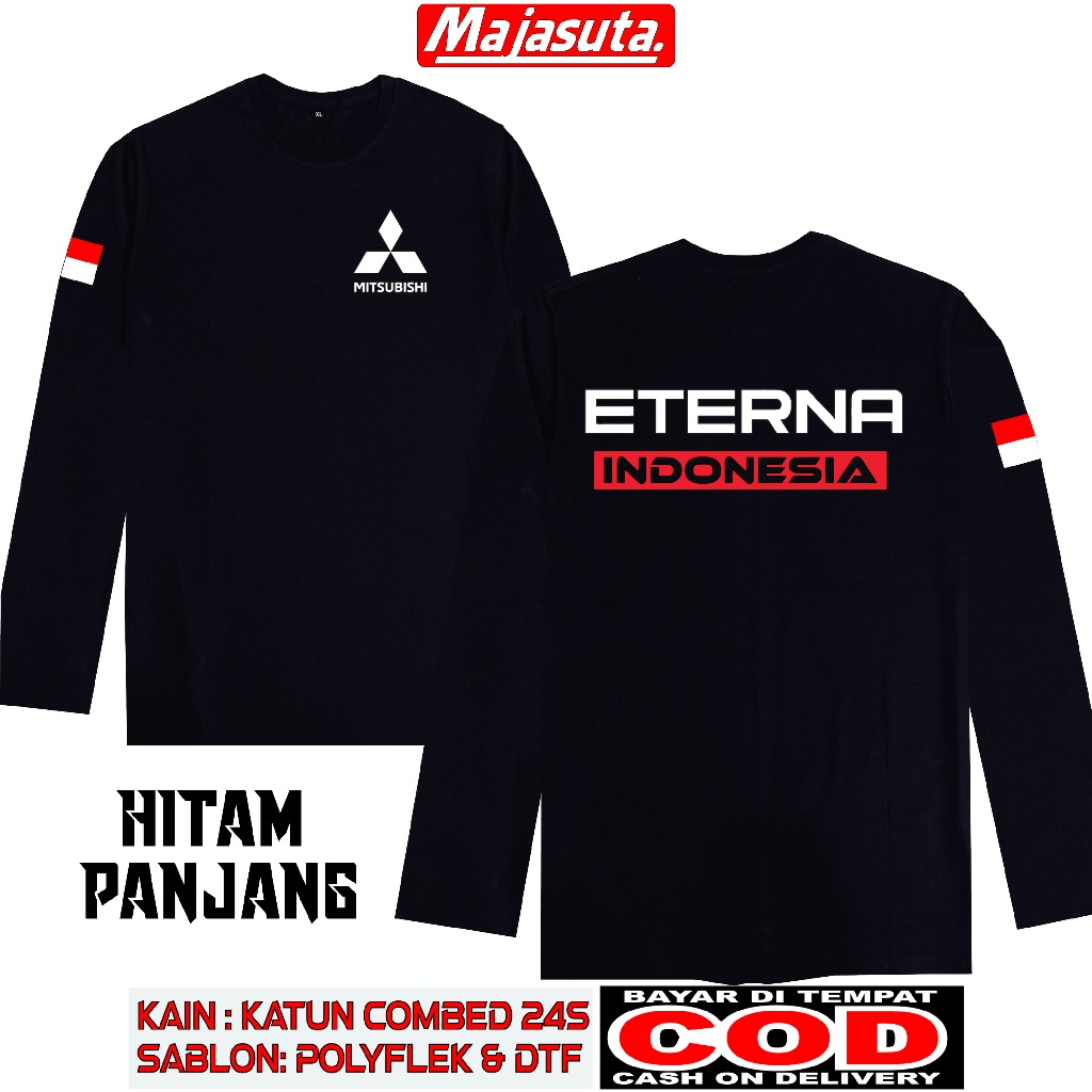 BAJU KAOS MITSUBISHI ETERNA INDONESIA KATUN COMBED 24S TEBAL//BISA COD// KAOS KOMUNITAS//KAOS CLUB//