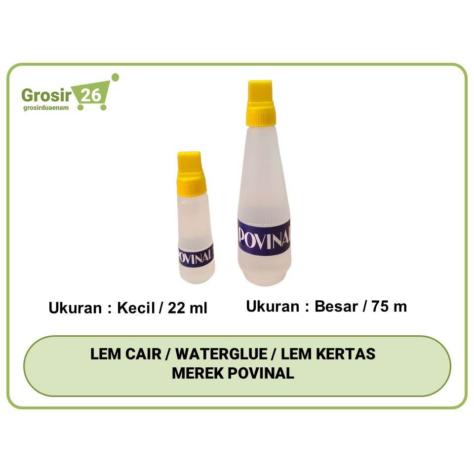 

(1 PCS) LEM CAIR / LEM AIR / WATERGLUE / LEM KERTAS POVINAL UKURAN KECIL BESAR JUMBO