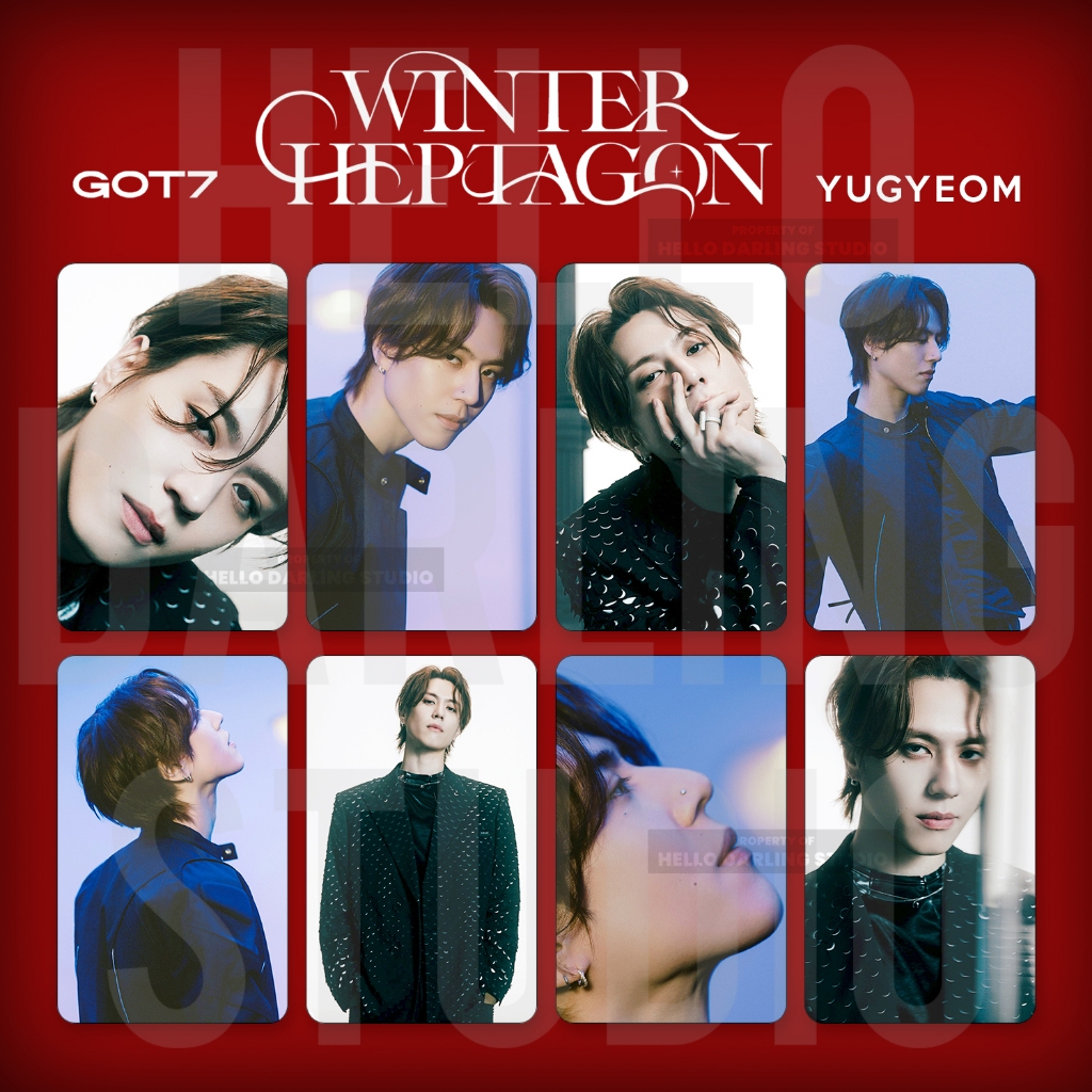 Got7 Yugyeom Winter Heptagon Photocard set. Unofficial. Fan Made.
