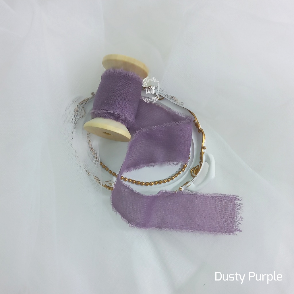 

Dusty Purple - Silk Ribbon / pita undangan wedding calligraphy hampers buket keepsake