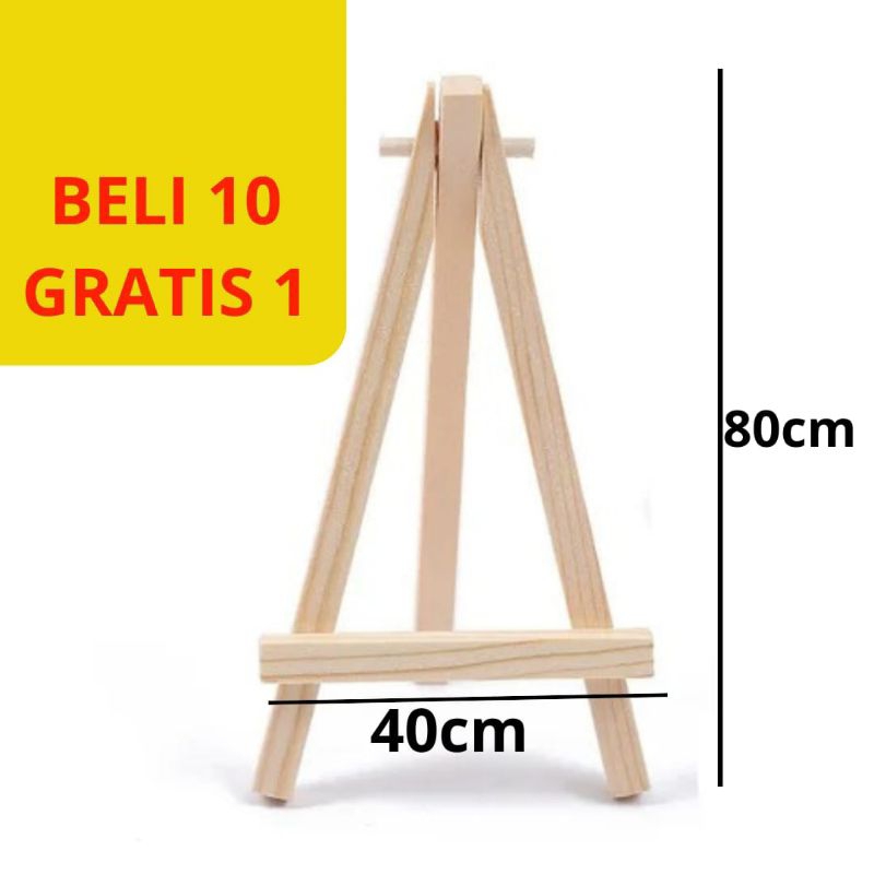 

Stand Poto Kayu Tinggi 80cm Tripod Standing Frame Wooden Easel