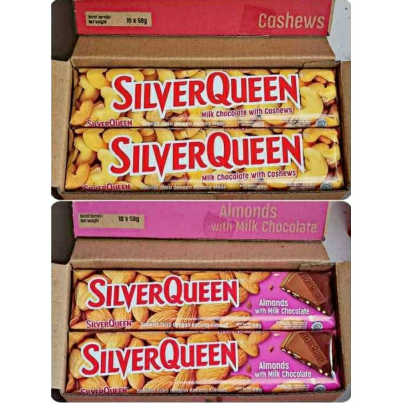 

MURAH SILVERQUEEN BESAR 58gr 1BOX ISI 10PCS BISA MIX CASHEW & ALMOND