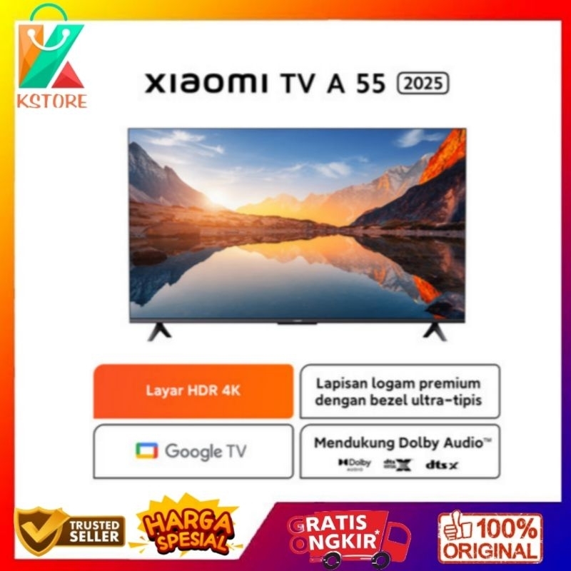 XIAOMI TV A 55 INCH 2025 ANDROID GOOGLE TV NEW GARANSI RESMI