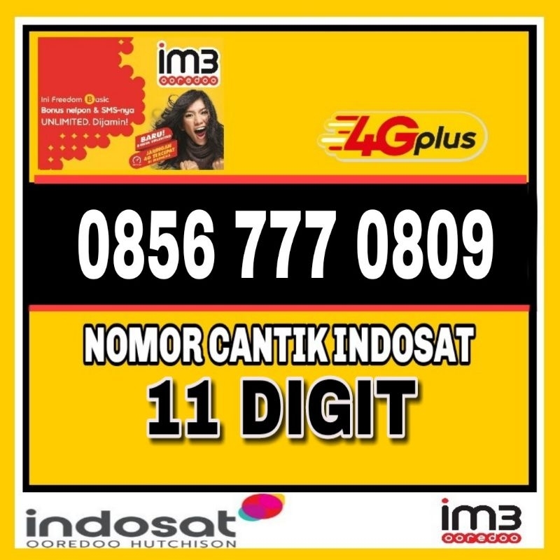NOMOR CANTIK INDOSAT IM3 4G LTE 11 DIGIT O856 777 0809