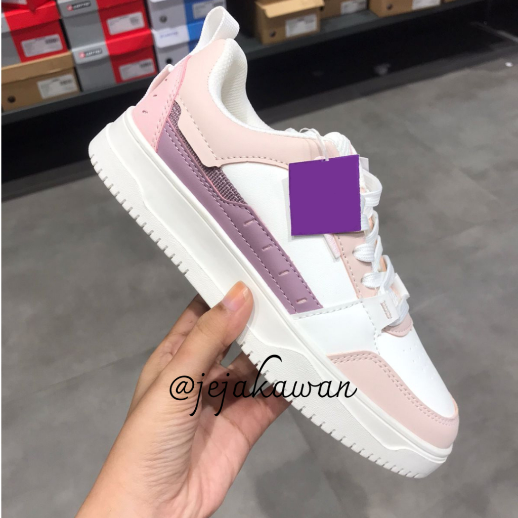 [NEW ORIGINAL] Airwalk Brisk White Pink Purple Women’s Sneakers – Ukuran EUR 37, Sepatu Casual dan S