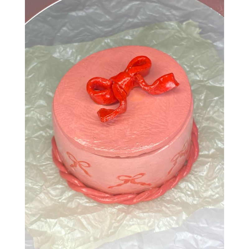 ribbon clay trinket dish