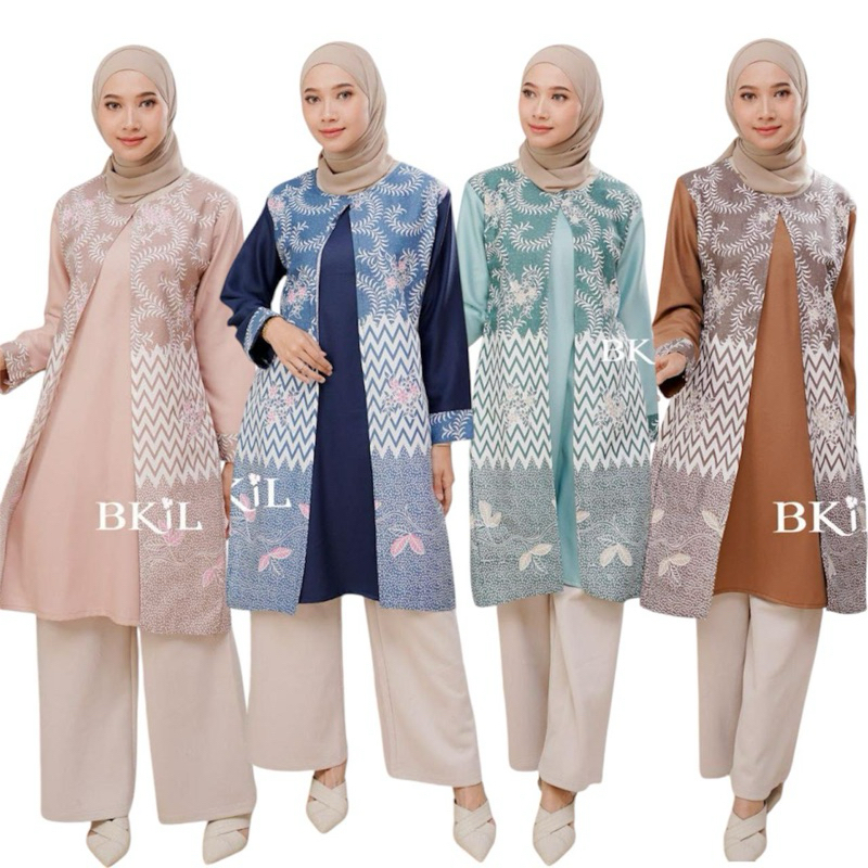 Tunik Batik Wanita Modern Seragam Kantor Guru Jumbo Big Size Terbaru | TUNIK BATIK WANITA M L XL XXL