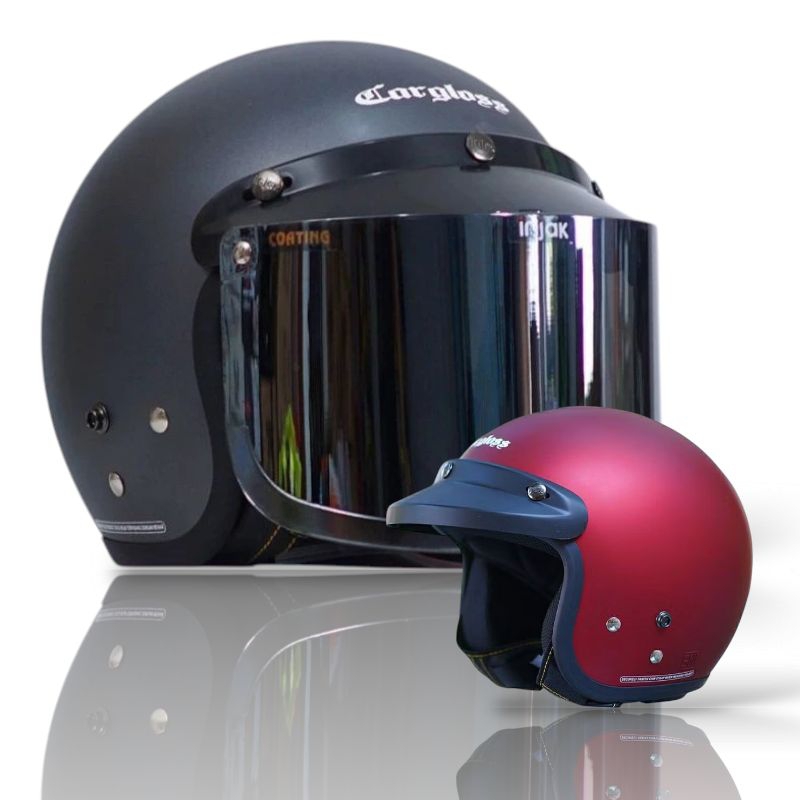 Helm Cargloss CFM original  kaca datar datar smoke SNI