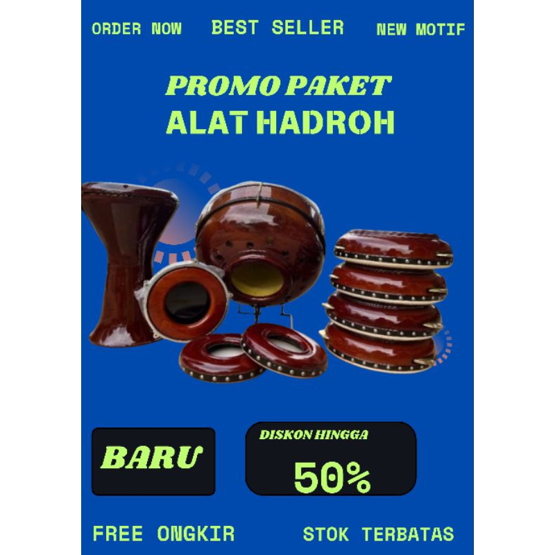 PROMO ALAT HADROH 1 SET LENGKAP TINGGAL PAKAI