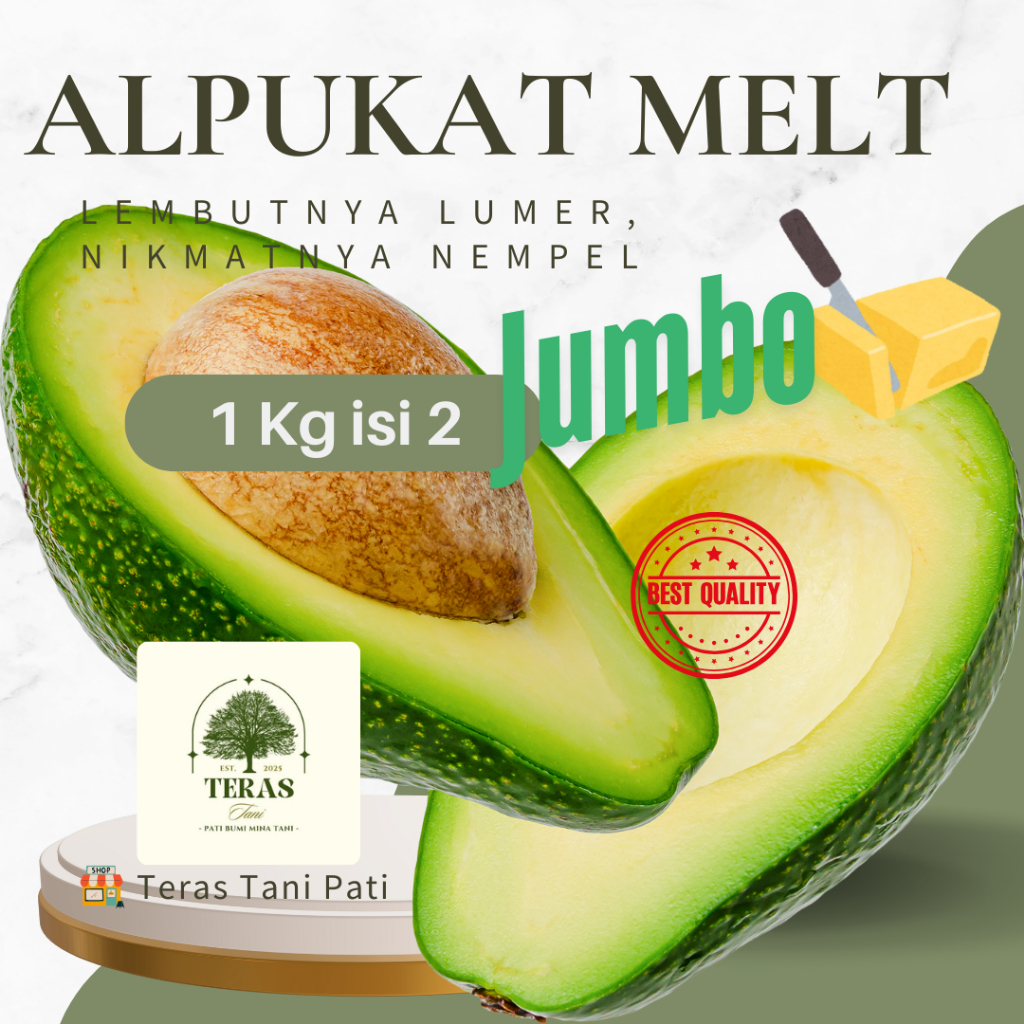 

ALPUKAT MENTEGA Bergaransi 1kg Isi 2 Kualitas Super (Jumbo) Pati Bumi Mina Tani