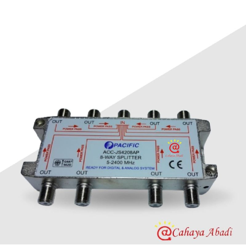 Splitter Spliter TV Antena PACIFIC 8 Way 8 Cabang