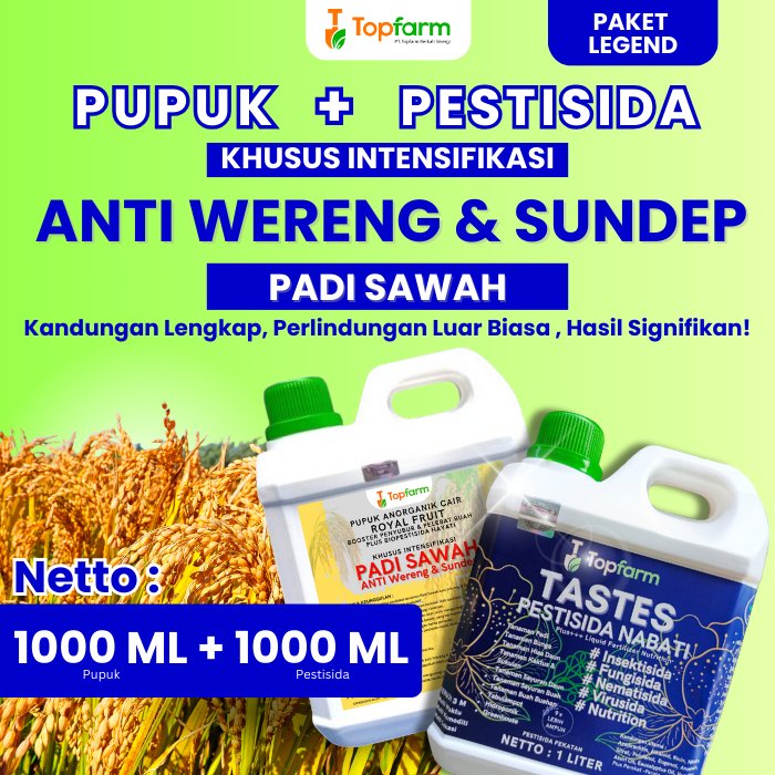 Pupuk Topfarm / Pupuk Padi Sawah Anti Hama / Pupuk Padi Sawah Paling Bagus / Obat Pembasi Hama Weren