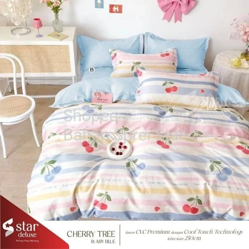 Bahan Kain Sprei Star - Cherry Tree