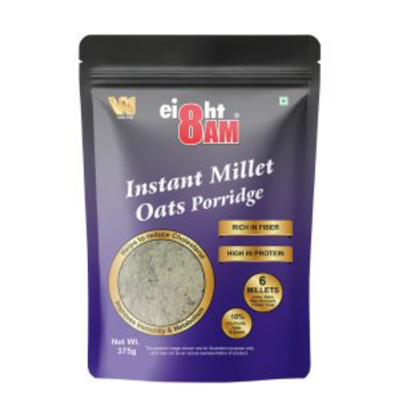 

EI8HT 8AM instant millet oats porridge 375g epx 05/08/2025