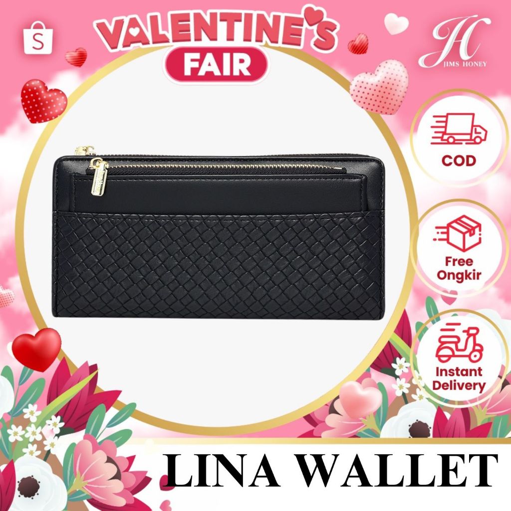 JIMS HONEY LINA WALLET Dompet Lipat Panjang Wanita Cewek Fashion Jimshoney Casual Terbaru
