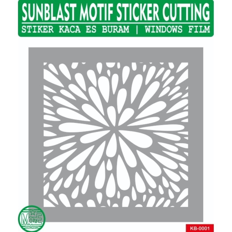 Cutting Sunblast Motif Sticker Kaca Es Buram Windows Film Ornamen KB-0001 Blur Skat Custom