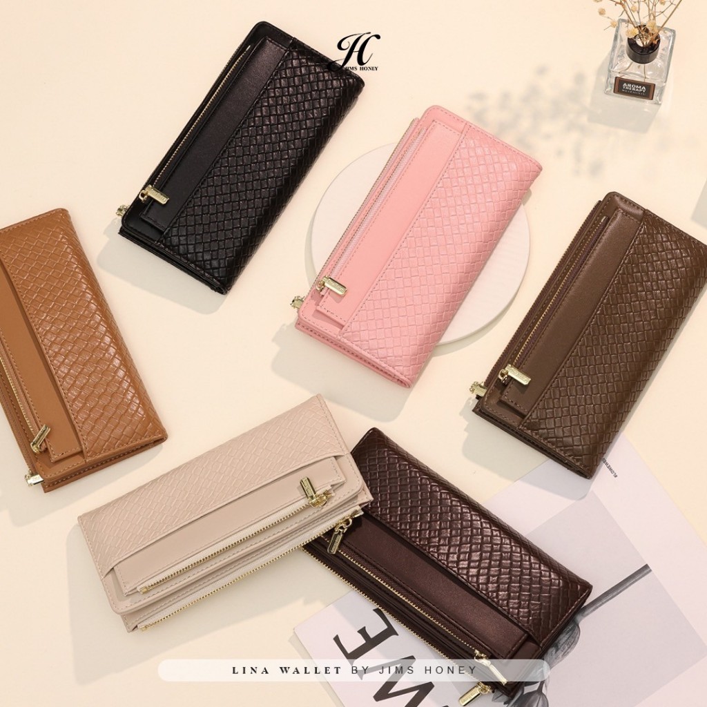 JIMS HONEY LINA WALLET Dompet Lipat Panjang Wanita Cewek Fashion Jimshoney Casual Terbaru