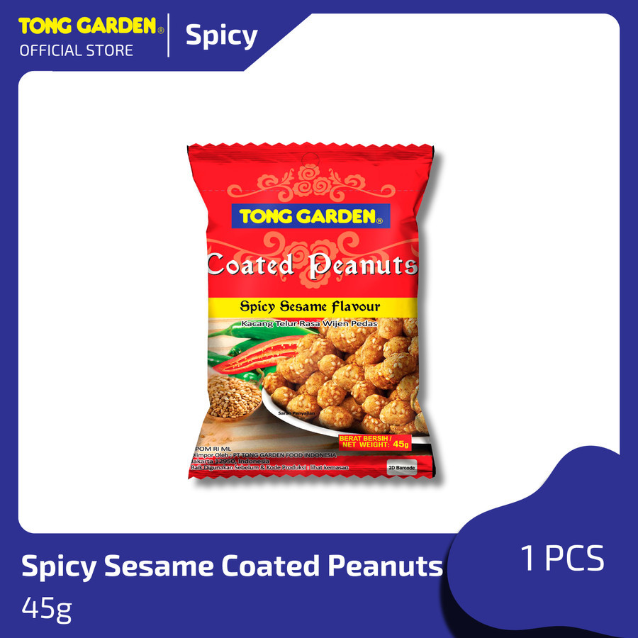 

Tong Garden Coated Peanuts Spicy Sesame / Kacang Telur Wijen Pedas 45 g