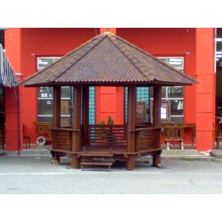 Free Ongkir Plus Pasang Pulau Jawa | Gazebo Costum Ukuran 3 x 3 Meter Atap Sirap Kayu Ulin | Tanpa T