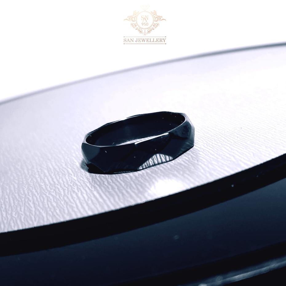 Cincin nikah pria hitam palladium platinum perak emas tunangan kawin 91