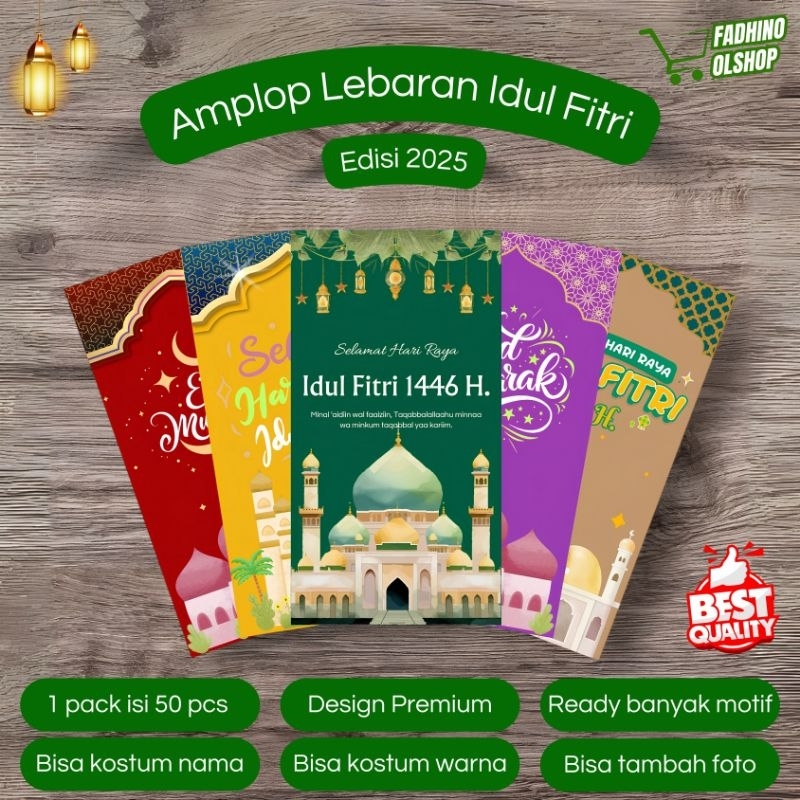 

Amplop Angpao lebaran hari raya idul fitri kostum edisi 2025