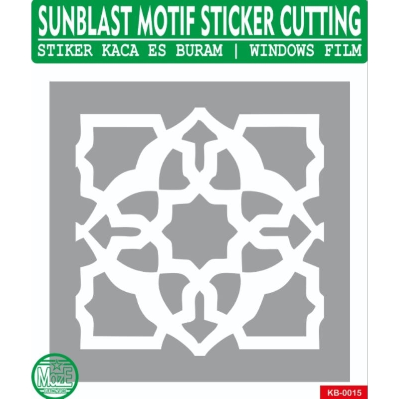 Cutting Setiker Sunblast Motif Kaca Es Buram Blur Windows Film Custom Skat Ornament KB-0015 Akrilik 