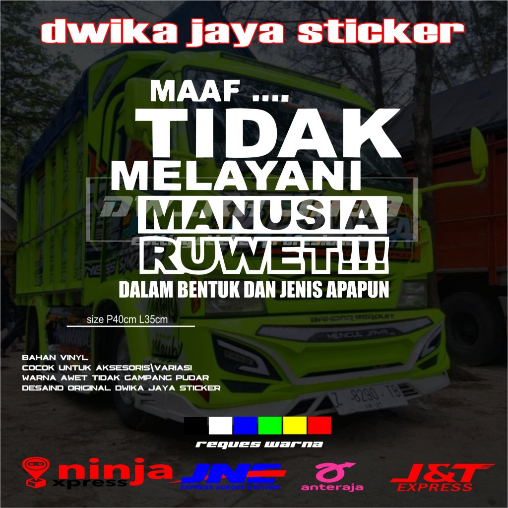 STIKER MOBIL STIKER KACA SAMPING STIKER KACA SAMPING TERBARU TIDAK MELAYANI OARANG RUWET