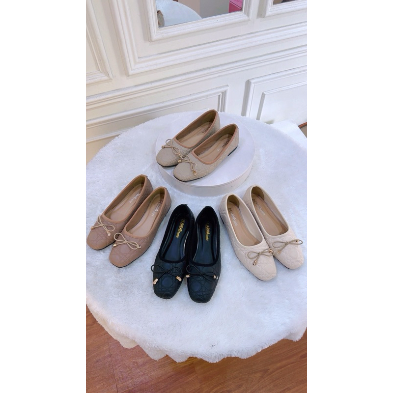 sepatu wanita flat shoes Louisdear B06 bahan kulit kualitas Import premium